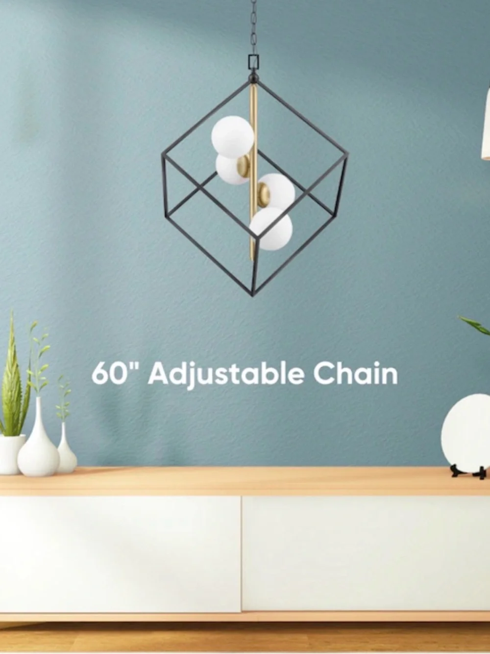 (NEW) Modern Black and Gold Geometric Pendant Light - Brand